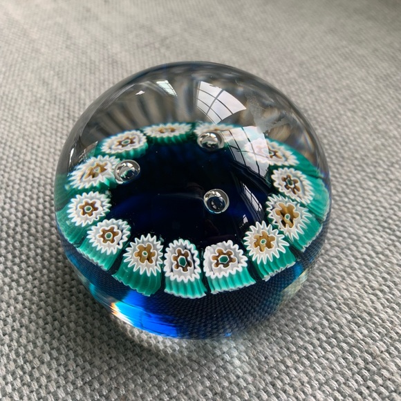Murano vintage Millifiori paperweight, 2.5” high x 3”...